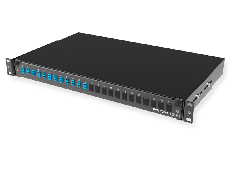 FO panel 12 x LC Duplex, 50/125 OM3